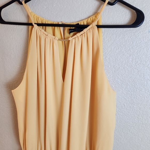 WHBM Yellow Halter Neck Sleeveless Chiffon Dress Size 8 Wedding Cocktail Dress - Picture 8 of 8